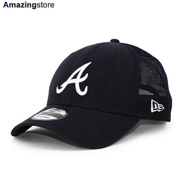 ニューエラ メッシュキャップ 9FORTY アトランタ ブレーブス MLB TRUCKER MESH CAP NAVY