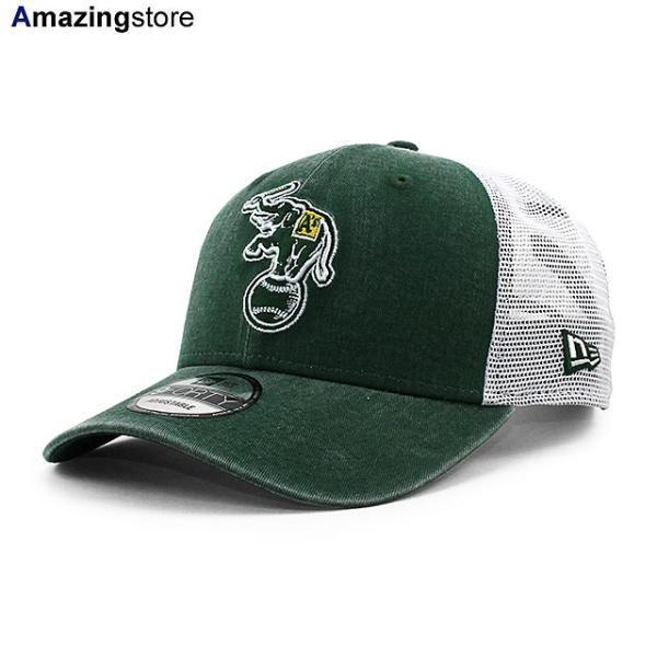 ニューエラ メッシュキャップ 9FORTY オークランド アスレチックス MLB 1988 WASHED TRUCKER MESH CAP GREEN