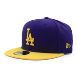 ニューエラ キャップ 59FIFTY ロサンゼルス ドジャース  MLB OPPOSITE 2T TEAM-BASIC FITTED CAP PURPLE-GOLD  NEW ERA LOS ANGELES DODGERS