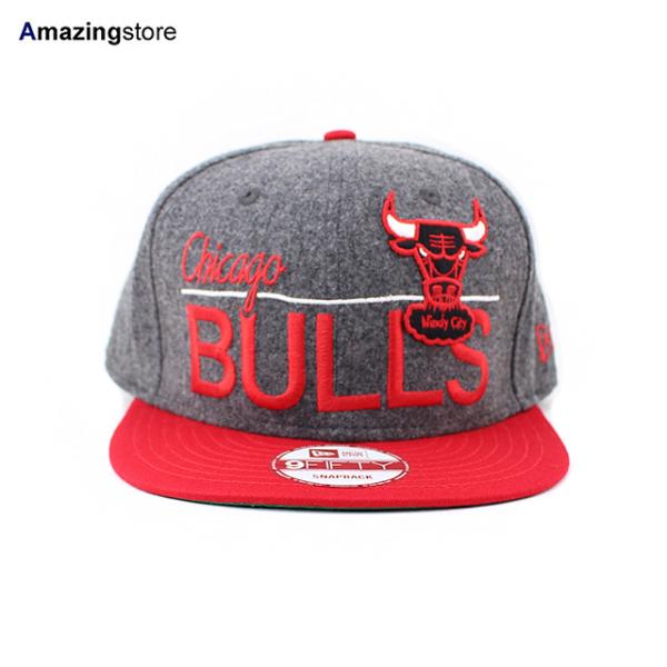 ニューエラ キャップ 9FIFTY スナップバック シカゴ ブルズ  FLANNEL SNAPBACK CAP GREY-RED  NEW ERA CHICAGO BULLS