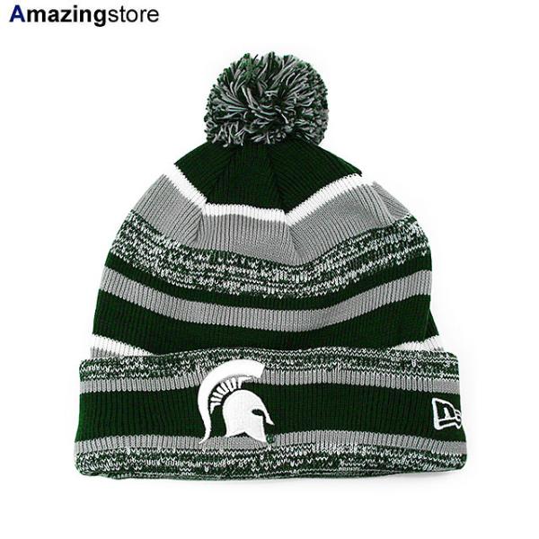 ニューエラ ニットキャップ ビーニー ミシガンステイト スパルタンズ  NCAA STADIUM SPORT KNIT BEANIE GREEN-GREY  NEW ERA MICHIGAN STATE SPARTANS