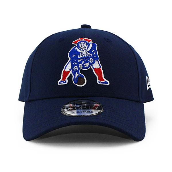 ニューエラ キャップ 9FORTY ニューイングランド ペイトリオッツ NFL THROWBACK THE LEAGUE ADJUSTABLE CAP NAVY