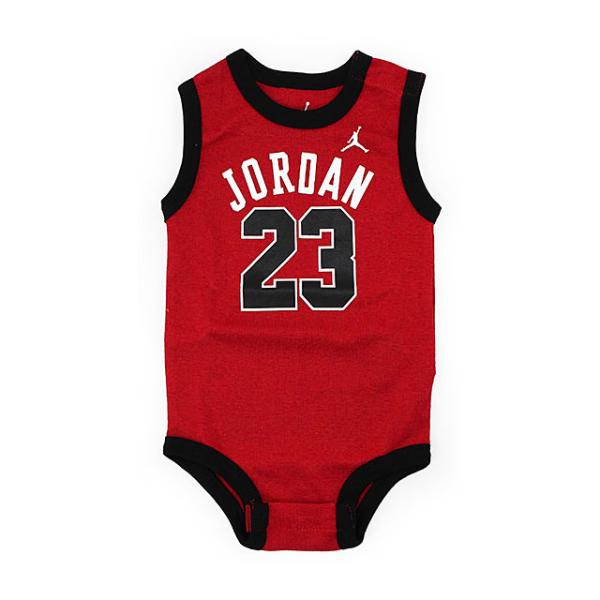 子供用 ジョーダンブランド ロンパース  JORDAN 23 JERSEY HAT & BOOTIES 5-PIECE INFANT SET RED-BLACK  JORDAN BRAND