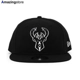 ニューエラ キャップ 9FIFTY スナップバック キャップ ミルウォーキー バックス NBA TEAM BASIC SNAPBACK CAP BLACK WHITE NEW ERA MILWAUKEE BUCKS