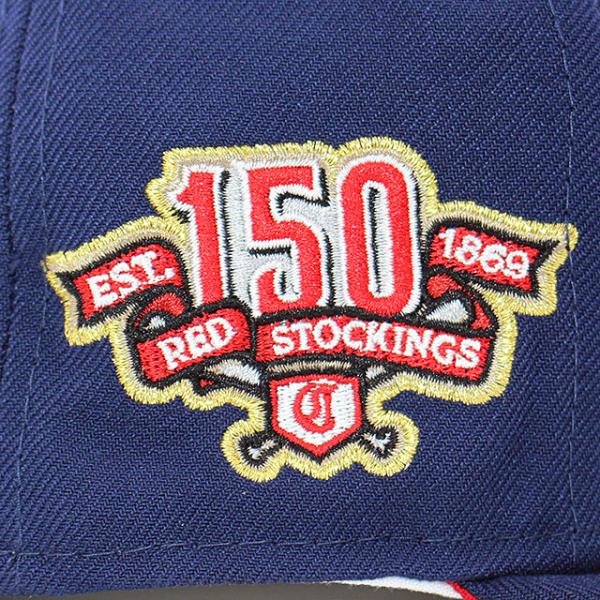 ニューエラ キャップ 59FIFTY シンシナティ レッズ  MLB 150TH ANNIVERSARY RED BOTTOM FITTED CAP NAVY  NEW ERA CINCINNATI REDS