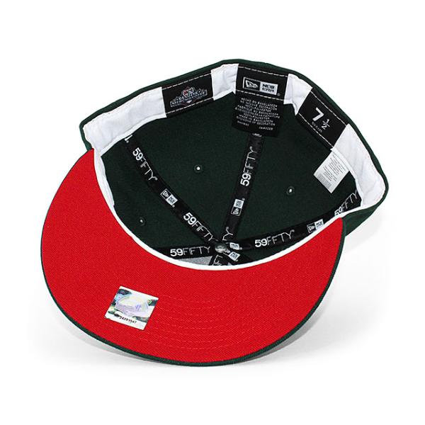 ニューエラ キャップ 59FIFTY バッファロー バイソンズ  MiLB TEAM-BASIC RED BOTTOM FITTED CAP DK GREEN NEW ERA BUFFALO BISONS