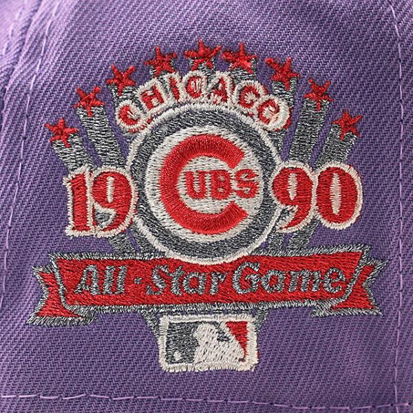 ニューエラ キャップ 59FIFTY シカゴ カブス MLB 1990 ALL STAR GAME LAVA RED BOTTOM FITTED CAP LAVENDER NEW ERA CHICAGO CUBS