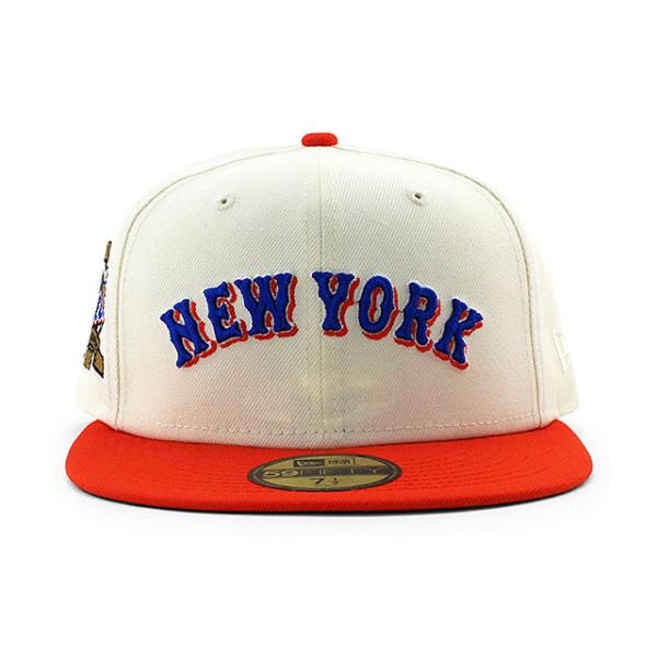 ニューエラ キャップ 59FIFTY ニューヨーク メッツ  MLB MIRACLE METS 25TH ANNIVERSARY PURPLE BOTTOM FITTED CAP TAN-BLACK  NEW ERA NEW YORK METS