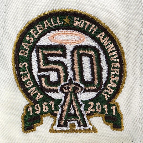 ニューエラ キャップ 59FIFTY アナハイム エンゼルス MLB 50TH ANNIVERSARY PEACH BOTTOM FITTED CAP CREAM