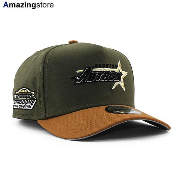 ニューエラ キャップ 9FORTY ヒューストン アストロズ MLB ASTRODOME GREY BOTTOM A-FRAME SNAPBACK CAP OLIVE