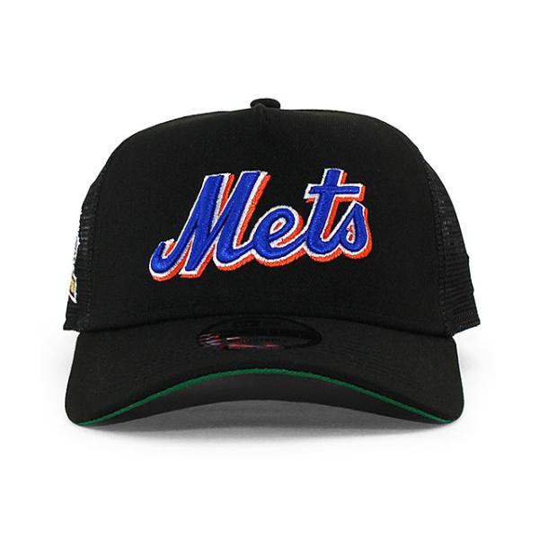 EU限定 ニューエラ 9FORTY メッシュキャップ ニューヨーク メッツ MLB 40TH ANNIVERSARY A-FRAME TRUCKER MESH CAP BLACK NEW ERA NEW YORK METS