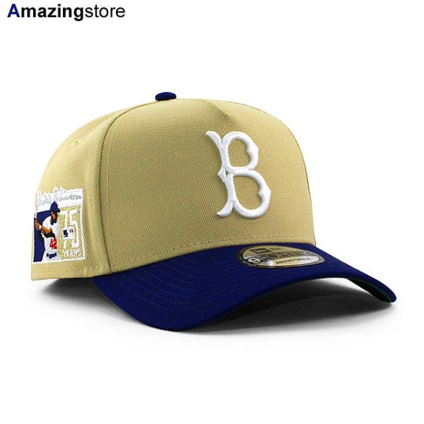 ニューエラ キャップ 9FORTY ブルックリン ドジャース MLB JACKIE ROBINSON 75 YEARS KELLY GREEN BOTTOM A-FRAME SNAPBACK CAP BEIGE NEW ERA BROOKLYN DODGERS