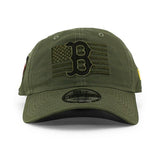ニューエラ キャップ 9TWENTY ボストン レッドソックス 2023 MLB ARMED FORCES STARS N STRIPES STRAPBACK CAP OLIVE NEW ERA BOSTON RED SOX