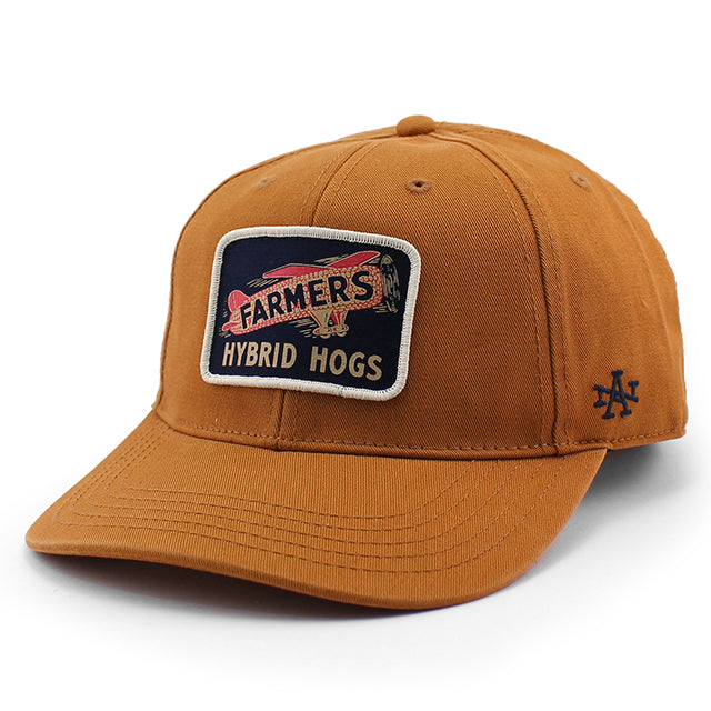 アメリカンニードル キャップ ファーマーズ ハイブリッド ホッグス HEPCAT STRAPBACK CAP LIGHT BROWN