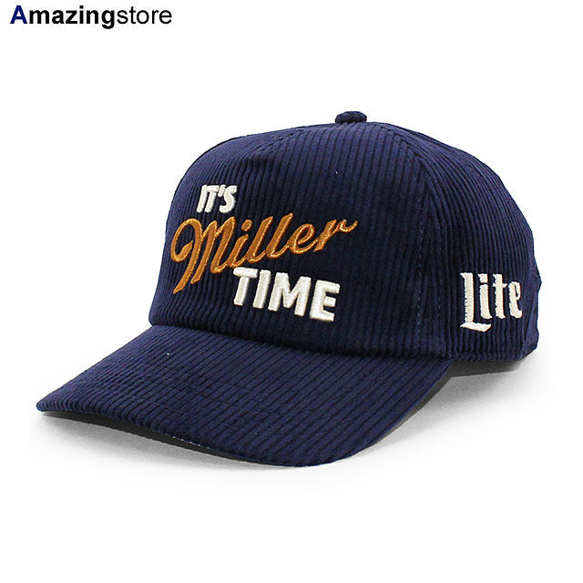 アメリカンニードル ミラー ライト MILLER LITE WIDE WHALE CORDUROY SNAPBACK CAP NAVY