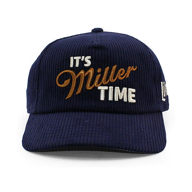 アメリカンニードル ミラー ライト MILLER LITE WIDE WHALE CORDUROY SNAPBACK CAP NAVY