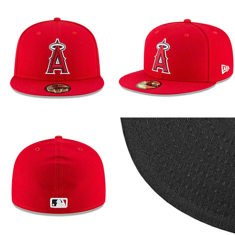 ニューエラ キャップ 59FIFTY ロサンゼルス エンゼルス MLB 60TH ANNIVERSARY SIDE PATCH FITTED CAP RED