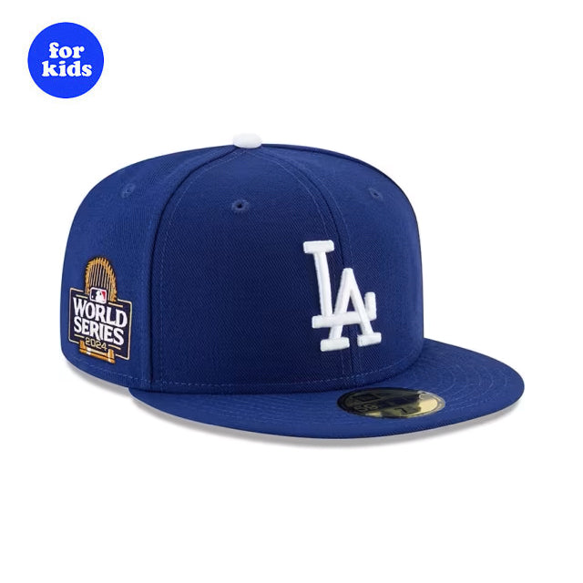 2024 ワールドシリーズモデル 子供用 ニューエラ キャップ 59FIFTY ロサンゼルス ドジャース YOUTH MLB WORLD SERIES SIDE PATCH FITTED CAP ROYAL BLUE