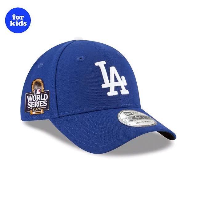 2024 ワールドシリーズモデル 子供用 ニューエラ キャップ 9FORTY ロサンゼルス ドジャース YOUTH MLB WORLD SERIES SIDE PATCH ADJUSTABLE CAP ROYAL BLUE