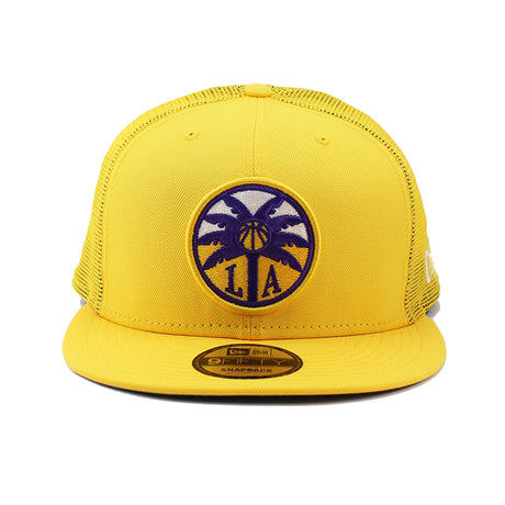 ニューエラ メッシュキャップ 9FIFTY ロサンゼルス スパークス WNBA TEAM BASIC TRUCKER MESH CAP GOLD