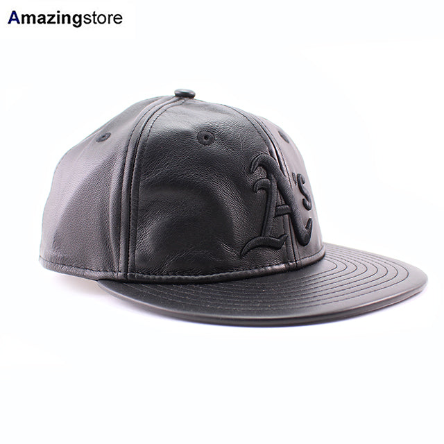 ニューエラ キャップ RC9FIFTY ストラップバック オークランド アスレチックス MLB GENUINE LEATHER RETRO CROWN STRAPBACK CAP BLACKOUT