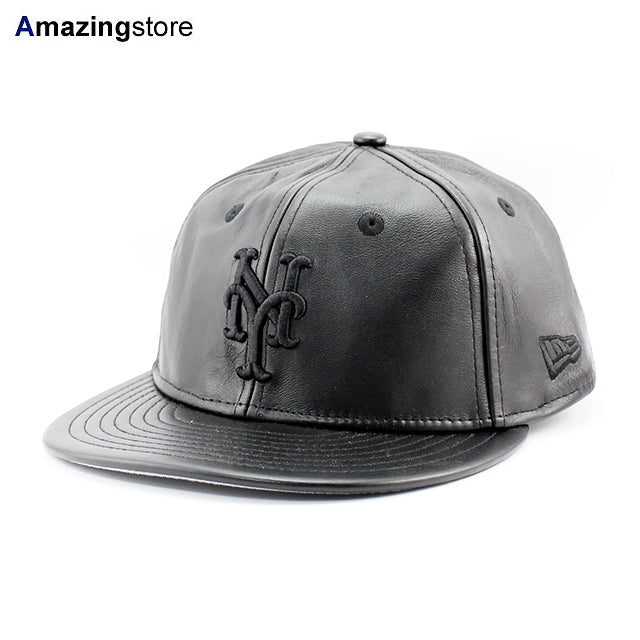 ニューエラ キャップ RC9FIFTY ストラップバック ニューヨーク メッツ MLB GENUINE LEATHER RETRO CROWN STRAPBACK CAP BLACKOUT