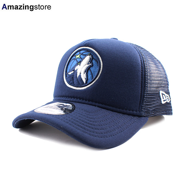 ニューエラ メッシュキャップ 9FORTY ミネソタ ティンバーウルブズ NBA A-FRAME TRUCKER MESH CAP NAVY