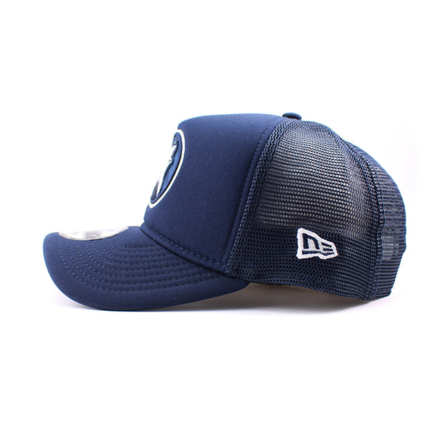 ニューエラ メッシュキャップ 9FORTY ミネソタ ティンバーウルブズ NBA A-FRAME TRUCKER MESH CAP NAVY