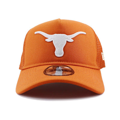 ニューエラ メッシュキャップ 9FORTY テキサス ロングホーンズ NCAA A-FRAME TRUCKER MESH CAP BURNT ORANGE