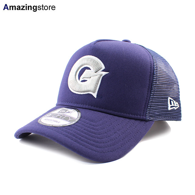ニューエラ メッシュキャップ 9FORTY ジョージタウン ホヤス NCAA A-FRAME TRUCKER MESH CAP NAVY