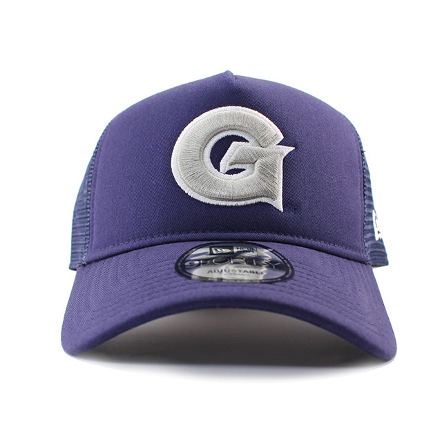 ニューエラ メッシュキャップ 9FORTY ジョージタウン ホヤス NCAA A-FRAME TRUCKER MESH CAP NAVY