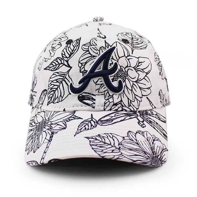 女性用 ニューエラ キャップ 9TWENTY ストラップバック アトランタ ブレーブス MLB FLORAL STRAPBACK CAP WHITE