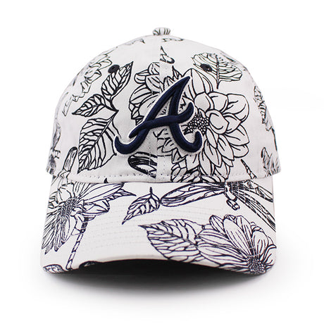 女性用 ニューエラ キャップ 9TWENTY ストラップバック アトランタ ブレーブス MLB FLORAL STRAPBACK CAP WHITE