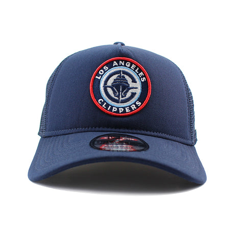 ニューエラ メッシュキャップ 9FORTY ロサンゼルス クリッパーズ NBA A-FRAME TRUCKER MESH CAP NAVY