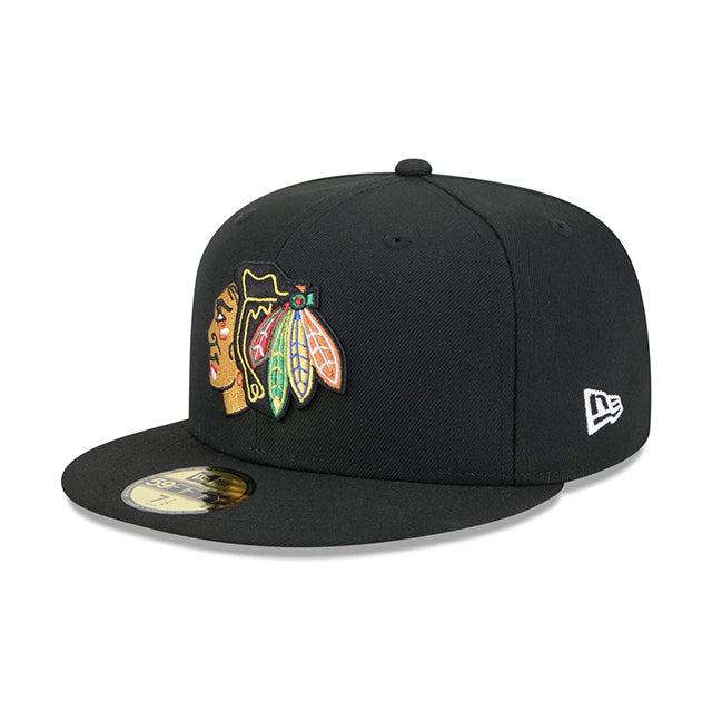 ニューエラ キャップ 59FIFTY シカゴ ブラックホークス NHL TEAM BASIC FITTED CAP BLACK