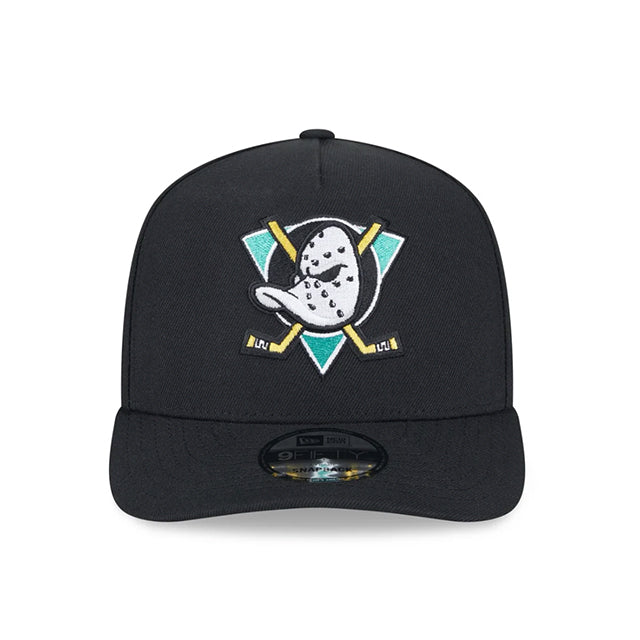 ニューエラ キャップ 9FIFTY スナップバック アナハイム ダックス NHL SCRIPT A-FRAME SNAPBACK CAP BLACK