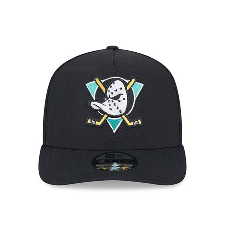 ニューエラ キャップ 9FIFTY スナップバック アナハイム ダックス NHL SCRIPT A-FRAME SNAPBACK CAP BLACK