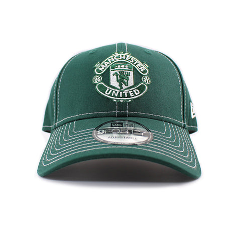 ニューエラ キャップ 9FORTY ストラップバック マンチェスター ユナイテッド FC PREMIER LEAGUE CONTRAST STITCH STRAPBACK CAP DARK GREEN