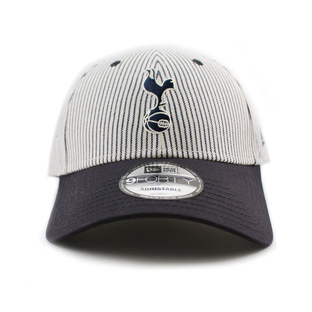ニューエラ キャップ 9FORTY ストラップバック トッテナム ホットスパー FC PREMIER LEAGUE CONTRAST PINSTRIPE STRAPBACK CAP IVORY NAVY