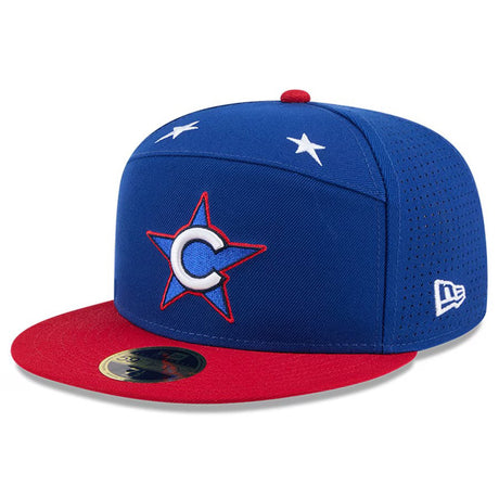 2025 MLB オールスターワークアウトモデル ニューエラ キャップ 59FIFTY シカゴ カブス 2025 MLB ALL-STAR GAME WORKOUT SPLIT PANEL FITTED CAP ROYAL BLUE