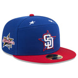 2025 MLB オールスターワークアウトモデル ニューエラ キャップ 59FIFTY サンディエゴ パドレス 2025 MLB ALL-STAR GAME WORKOUT SPLIT PANEL FITTED CAP ROYAL BLUE