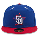 2025 MLB オールスターワークアウトモデル ニューエラ キャップ 59FIFTY サンディエゴ パドレス 2025 MLB ALL-STAR GAME WORKOUT SPLIT PANEL FITTED CAP ROYAL BLUE