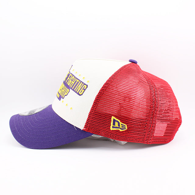 ニューエラ メッシュキャップ 9FORTY UFC A-FRAME ULTI-MAN TRUCKER MESH CAP CREAM PURPLE