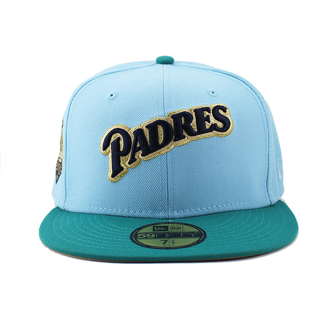 ニューエラ キャップ 59FIFTY サンディエゴ パドレス MLB 40TH ANNIVERSARY BEIGE BOTTOM FITTED CAP LIGHT BLUE NEW ERA SAN DIEGO PADRES