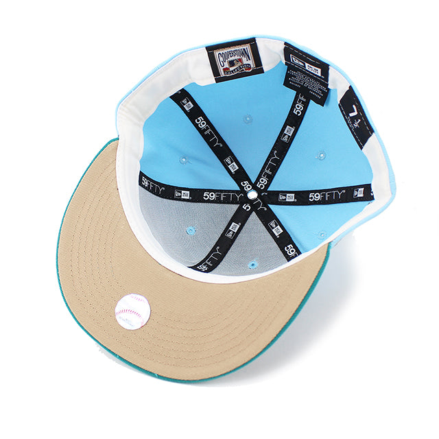 ニューエラ キャップ 59FIFTY サンディエゴ パドレス MLB 40TH ANNIVERSARY BEIGE BOTTOM FITTED CAP LIGHT BLUE NEW ERA SAN DIEGO PADRES