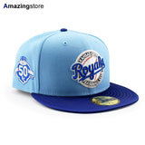 ニューエラ キャップ 59FIFTY カンザスシティ ロイヤルズ MLB 50TH GREY BOTTOM FITTED CAP LT BLUE
