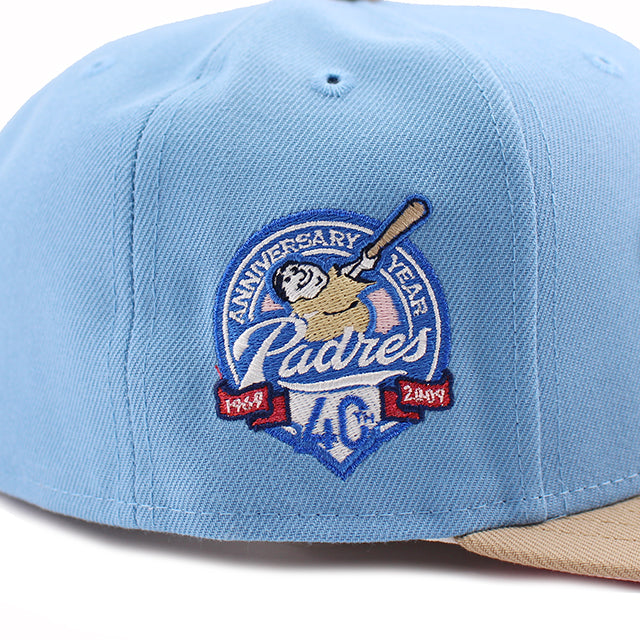 ニューエラ キャップ 59FIFTY サンディエゴ パドレス MLB 40TH ANNIVERSARY PINK BOTTOM FITTED CAP SKY