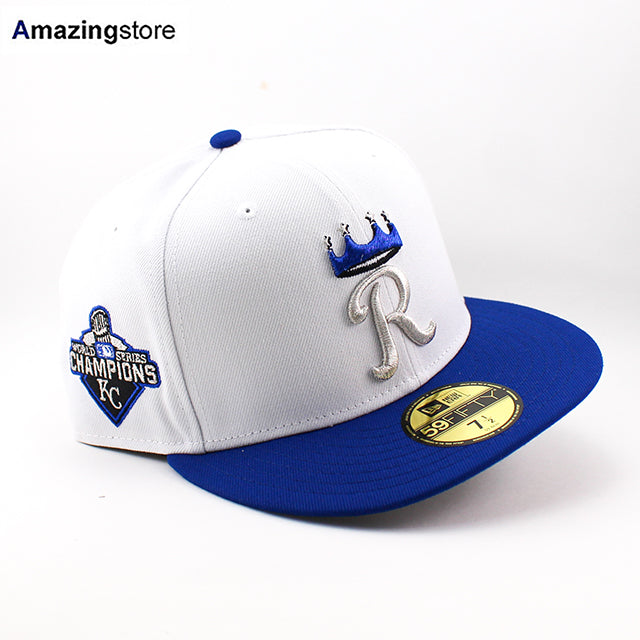 ニューエラ キャップ 59FIFTY カンザスシティ ロイヤルズ MLB 2015 WORLD SERIES CHAMPION FITTED CAP WHITE ROYAL