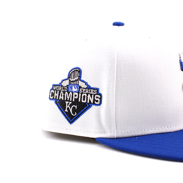 ニューエラ キャップ 59FIFTY カンザスシティ ロイヤルズ MLB 2015 WORLD SERIES CHAMPION FITTED CAP WHITE ROYAL