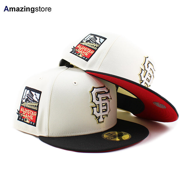 ニューエラ キャップ 59FIFTY サンフランシスコ ジャイアンツ MLB 2001 ALL STAR RED BOTTOM FITTED CAP CREAM BLACK